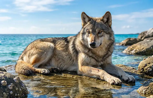 wolf in an island