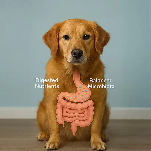 dog with healthy digetive tract