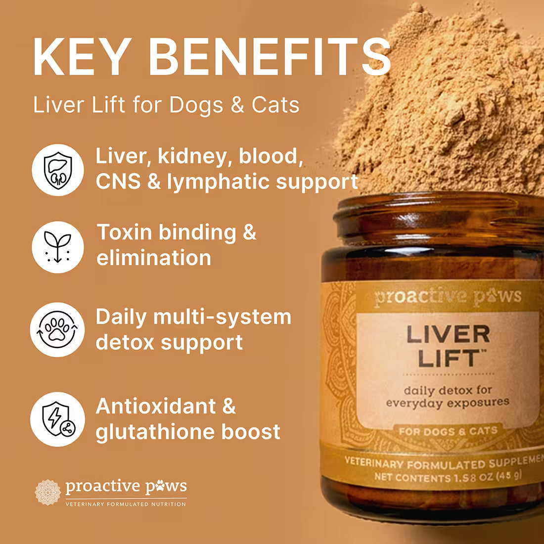 proactive paws liver lift daily detox key benefits