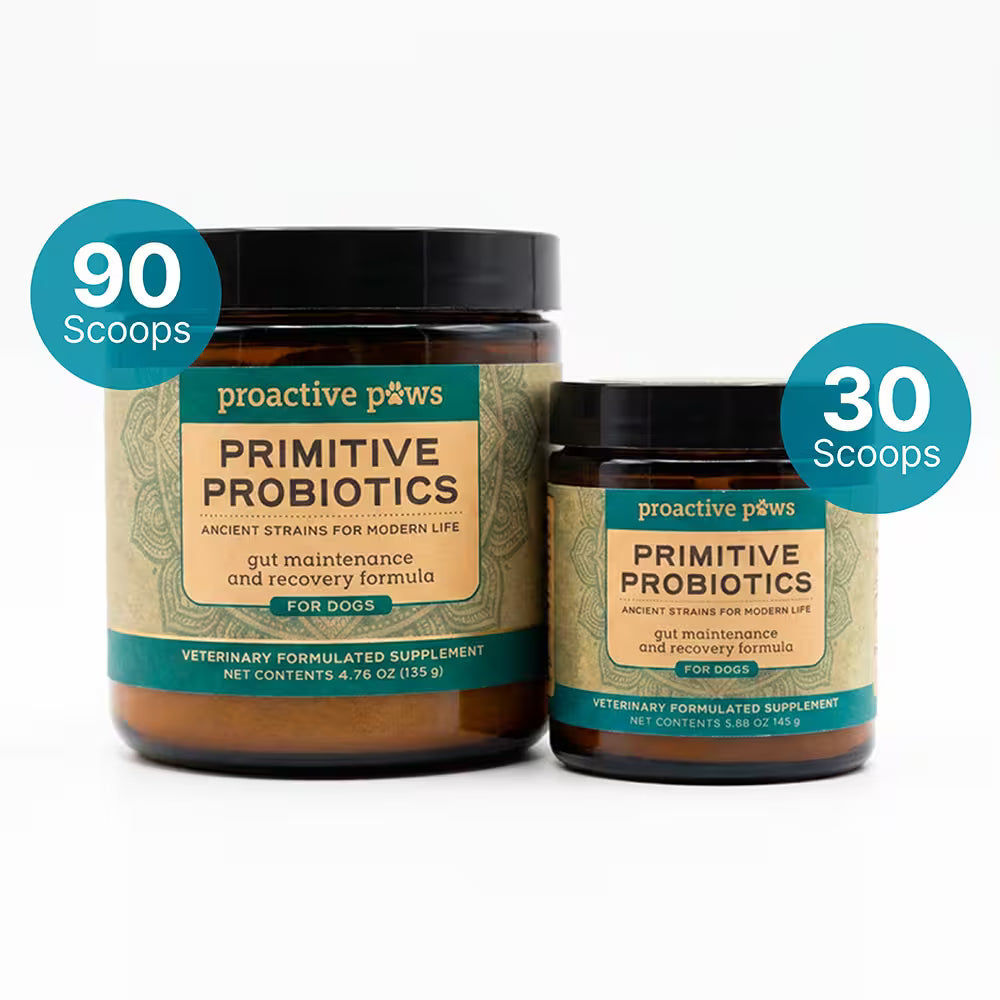 proactive paws primitive probiotics 30 and 90 scoops